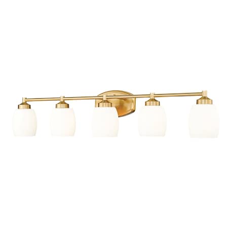 Z-Lite Kendrick 5 Light Vanity, 39.25in. W x 8.5in. H, Luxe Gold 745-5V-LG